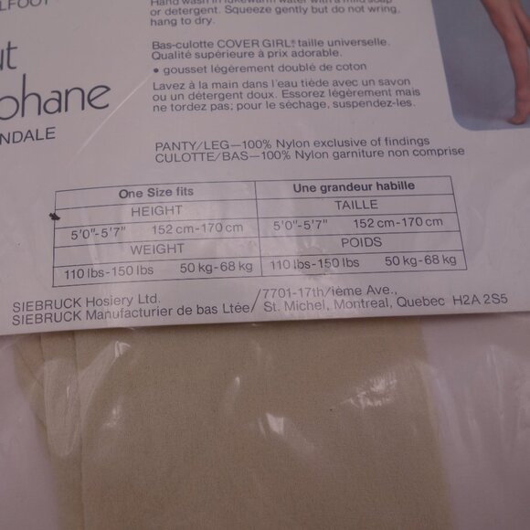 Vintage COVER GIRL One Size All Sheer Sandalfoot Vanilla Yogurt 4010 Pantyhose - Picture 12 of 14